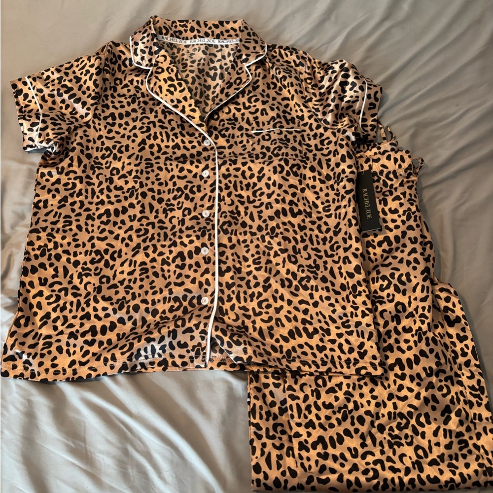 Rachel Zoe Leopard Print Pajama Set